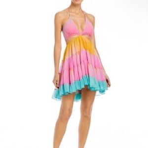 ROCOCO SAND Mini Summer Dress Tiered Pastel Mini